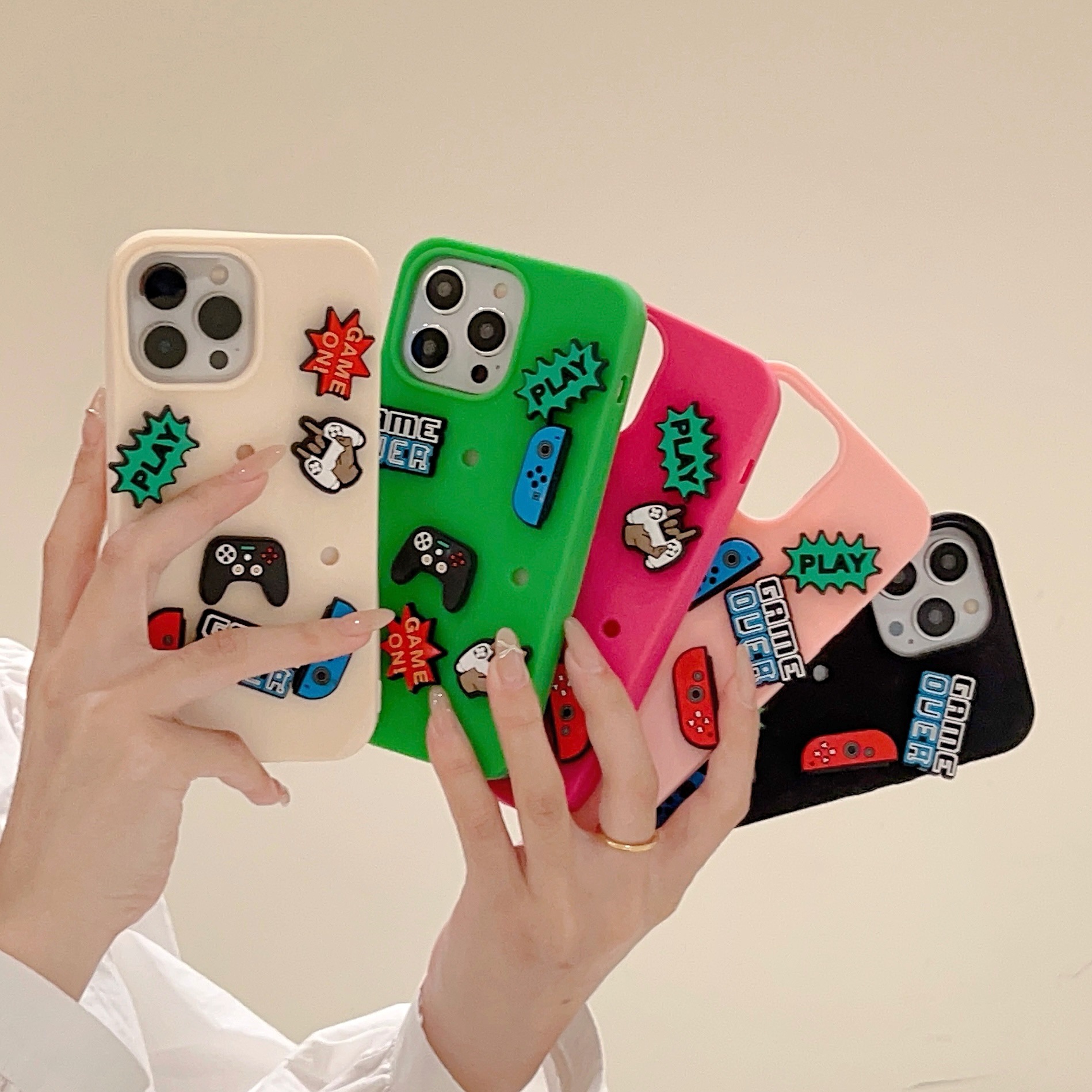 Charmed Phone Cases With Game Controller Phone Charms – Fits iPhone12/14 Pro Max/15