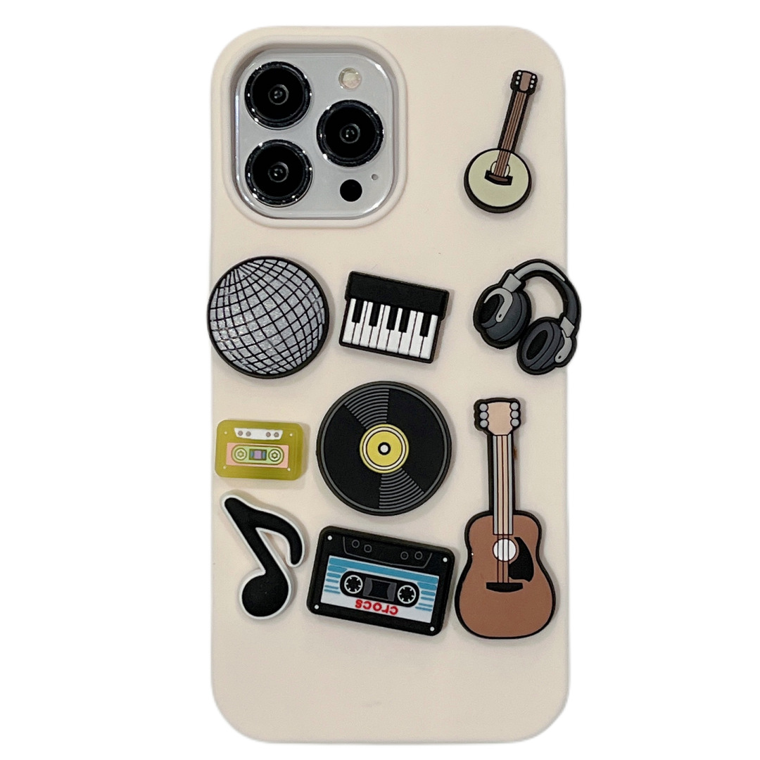 Charmed Phone Cases With 3D Music Instrument Phone Charms – Fits iPhone11/12/13/14 Pro