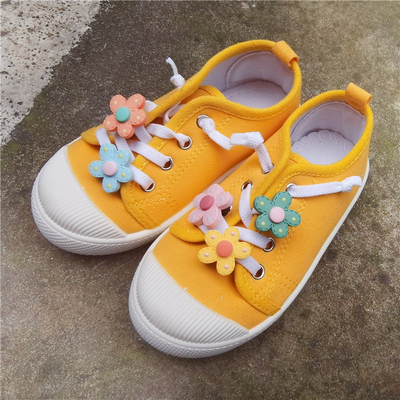 Kids’ Cartoon Candy-Colored Custom Shoelace Charm – 3D Flower Succulent Shoe Decor