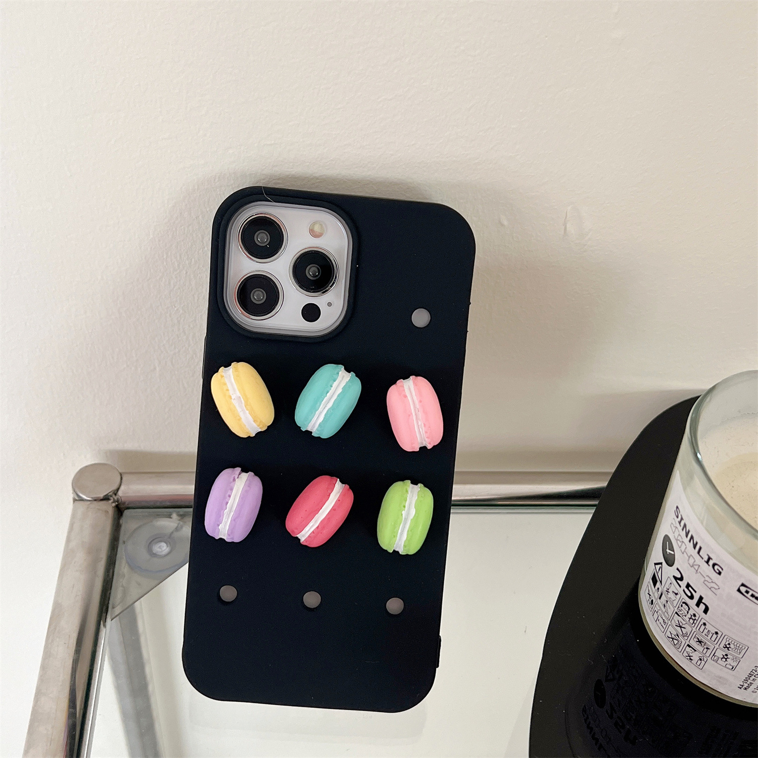 Charmed Phone Cases With 3D Jap-Kor Macaron Bread Phone Charms – Fits iPhone11/12/14 Pro Max