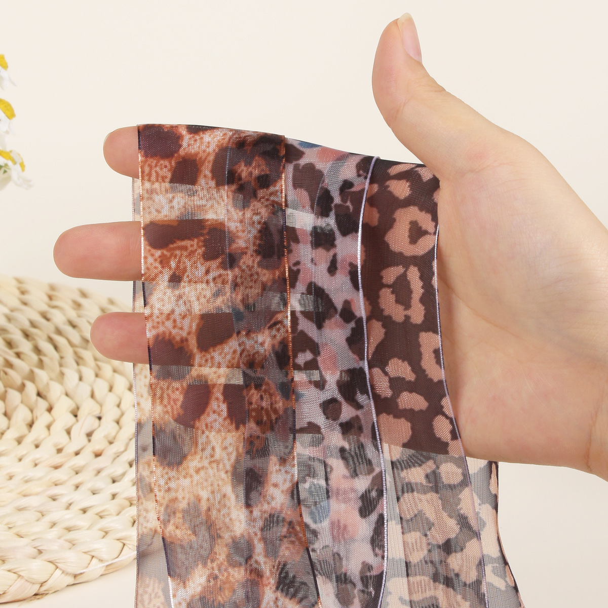 Snow Yarn Leopard Shoelaces, 2.5Cm-4Cm Widened Shoelaces, Silk Yarn Lace Flat Shoelaces