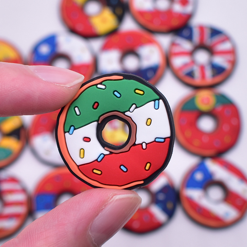 Flag Donut Beach Custom Shoelace Charm – PVC DIY Detachable Hole Shoe Decor