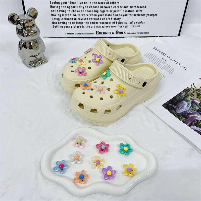 Hollow Out Clear Flower 9-PC Custom Shoe Charm Set – 9 Different Colors