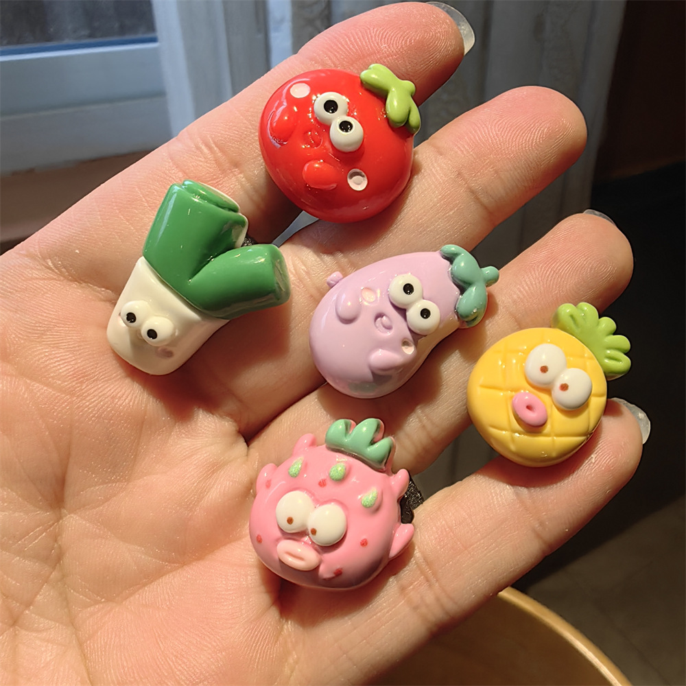 New Cute Cartoon Shoelace Charms, Fruit and Vegetable Big Eye Shoelace Buckles, Sports Shoe Decorative Flowers