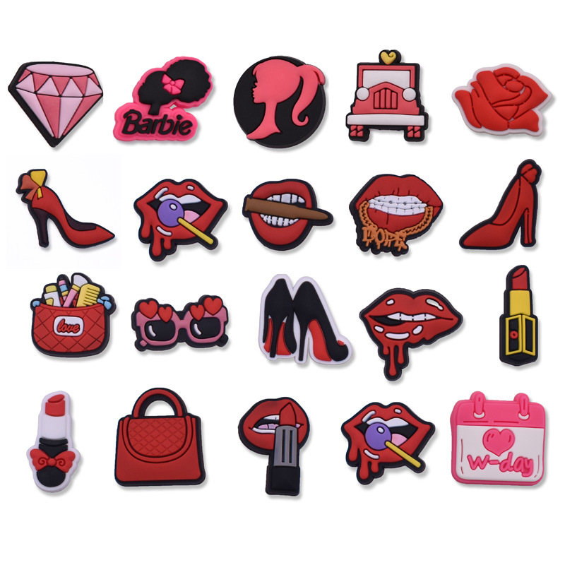 DIY Cosmetic Series Shoe Charms, PVC Soft Glue Detachable Hole Shoe Decorations, Cartoon Shoe Flower Shoe Buckles