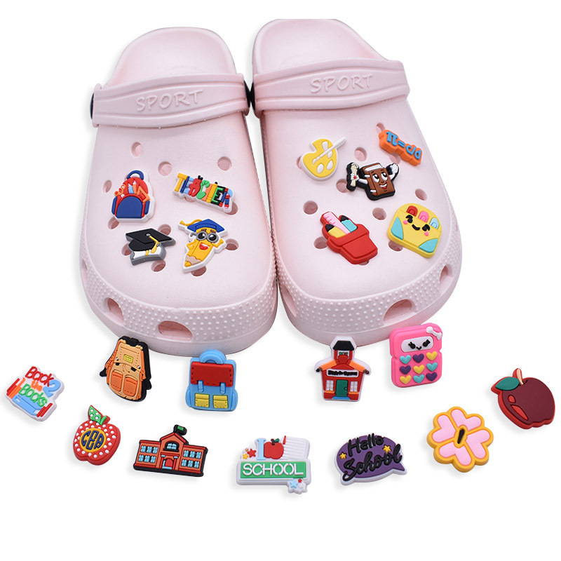 Cute School Series Custom Shoelace Charm – PVC Soft DIY Hole Shoe Decor
