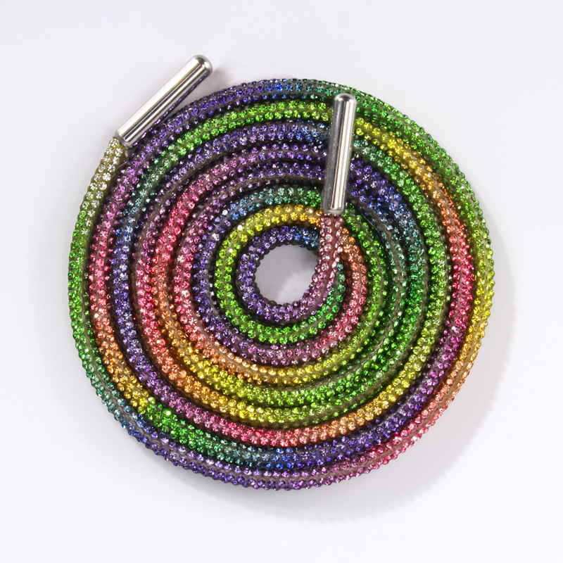 Tubular Rhinestone Cord - Full-Crystal, Silver Trim, for Waistbands, Hoodies, Shoelaces &amp; DIY