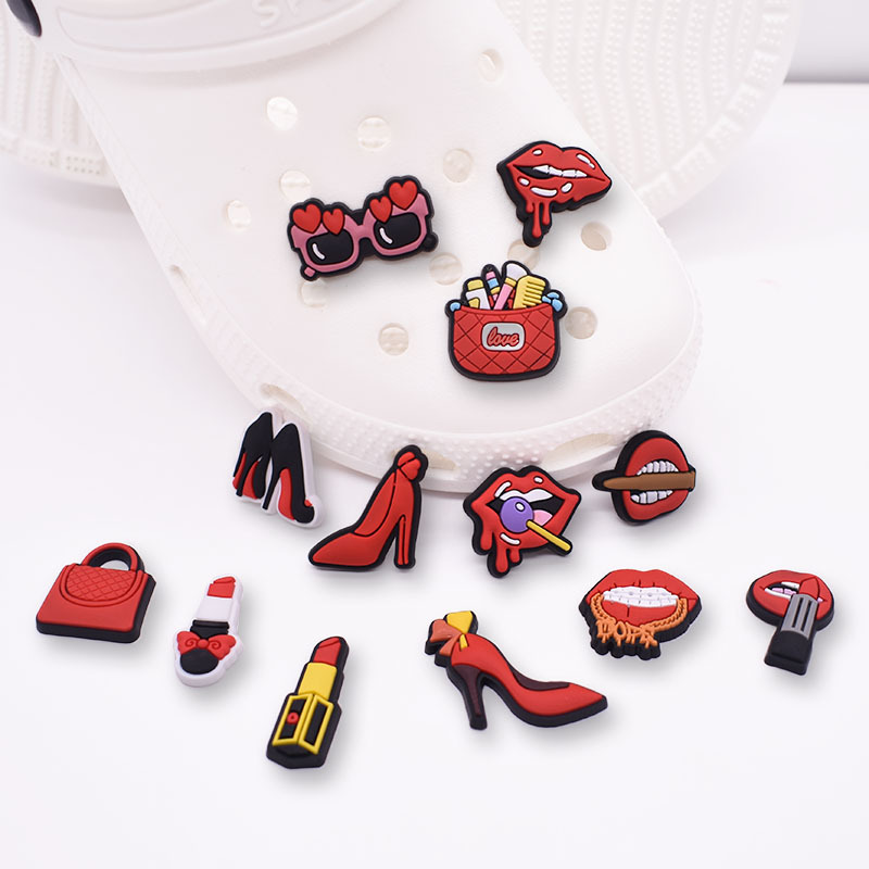 DIY Cosmetic Series Shoe Charms, PVC Soft Glue Detachable Hole Shoe Decorations, Cartoon Shoe Flower Shoe Buckles