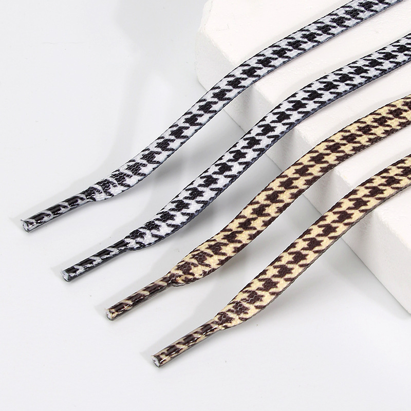 Custom Striped Printed Shoelaces, Flat Patterned Retro Shoelaces, Suitable For White Shoes, Canvas Shoes, Sports Casual Shoes