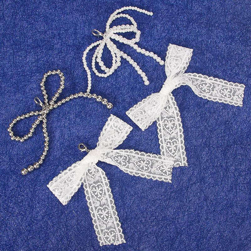 High-End Decorative Pearl Bow Ballet Shoe Lace Charm
