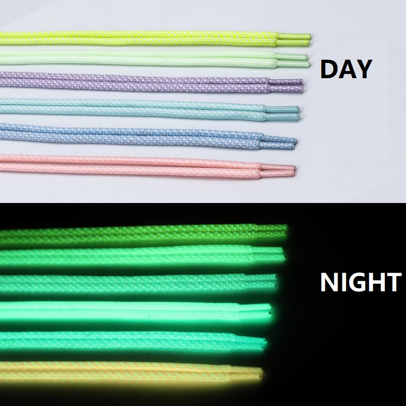 Round Mesh Light Up Shoe Laces – Fluorescent, Glow-in-the-Dark, for Sports & Night Runs