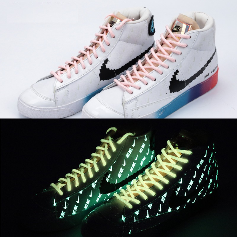 Round Mesh Light Up Shoe Laces – Fluorescent, Glow-in-the-Dark, for Sports & Night Runs