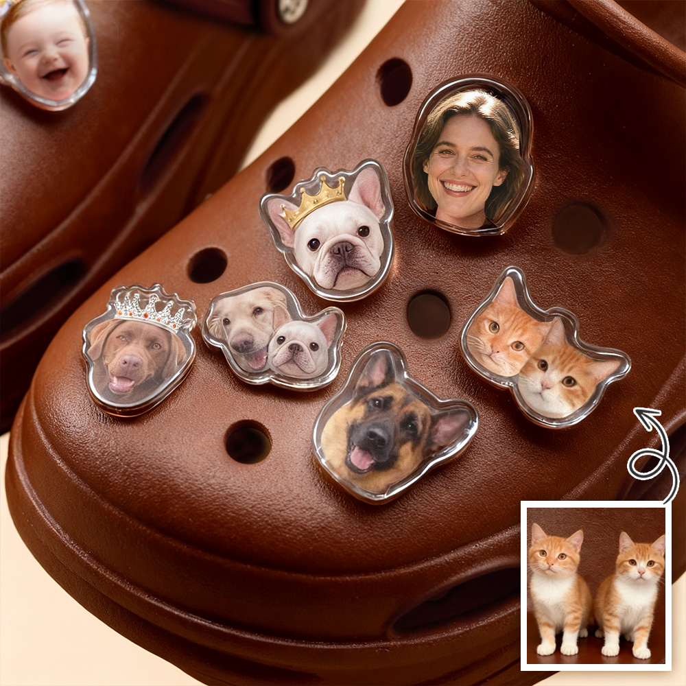 Personalized Photo Shoe Charms,Personalized Face Shoe Clips | Not Including the Shoe