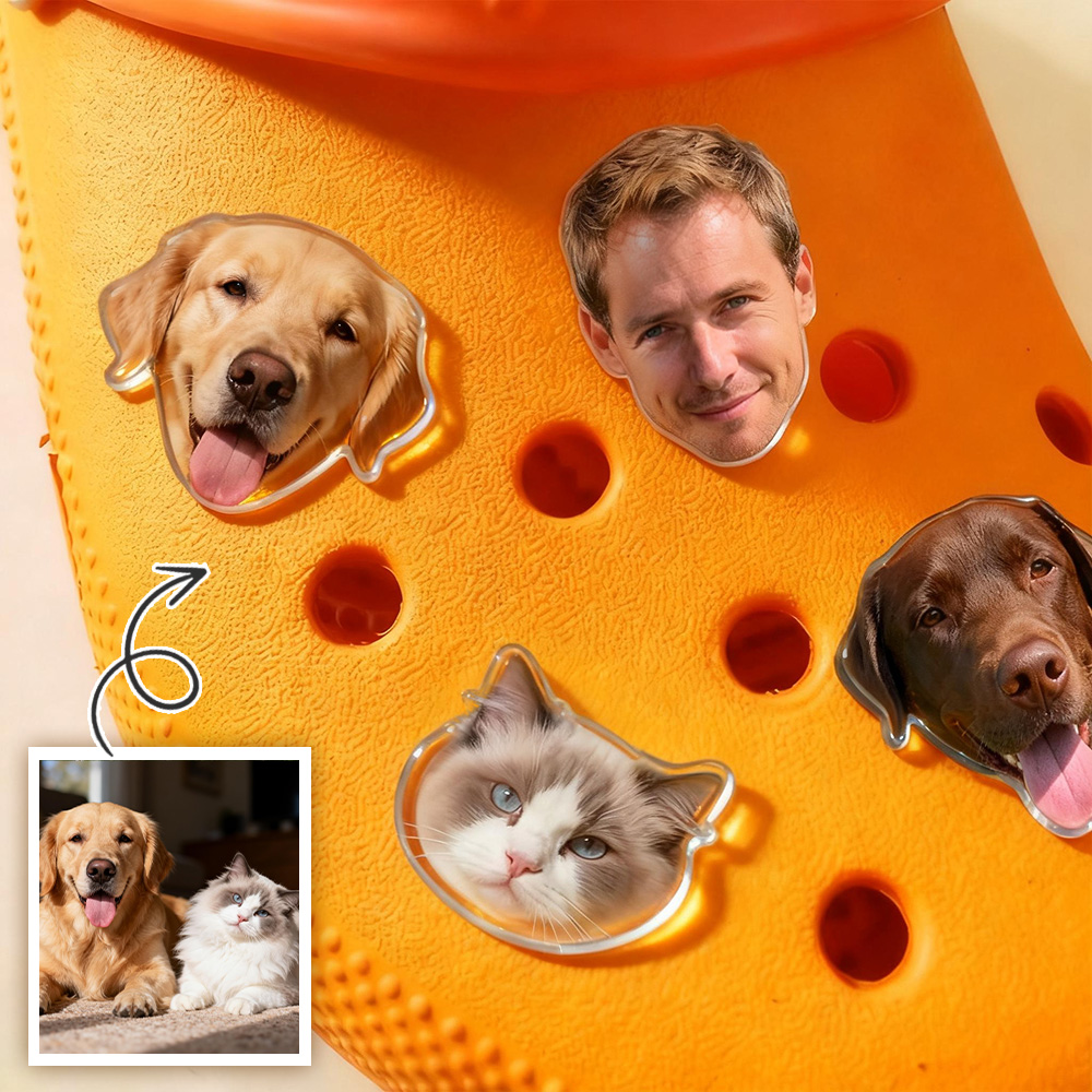 Personalized Photo Shoe Charms,Personalized Face Shoe Clips | Not Including the Shoe