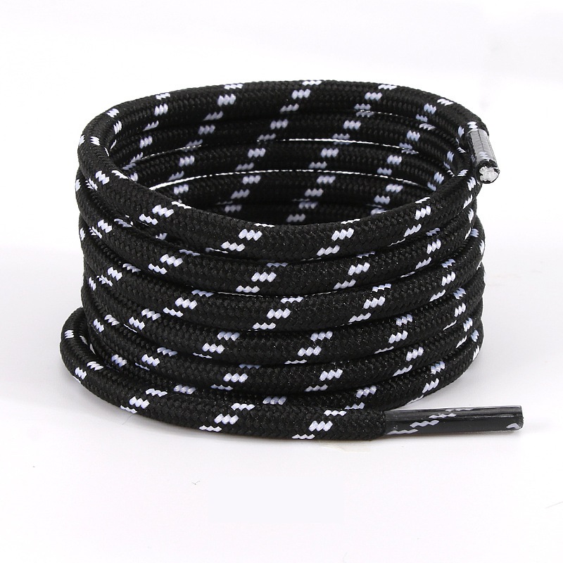 5mm Two-Tone Round Thickened Shoelaces – Fits Miu Samba, Hiking (Brown/Beige/White)