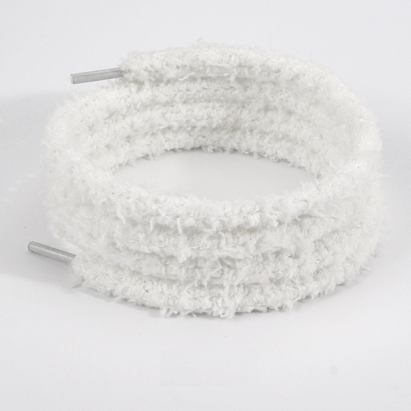 Fluffy Snow Fleece Shoelaces – Flat, Wide, Colorful, Fits AJ Sneakers