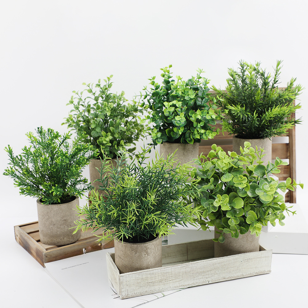 Small potted plants, Nordic-style desktop decorations, artificial flowers, eucalyptus leaves and other varieties of ornaments