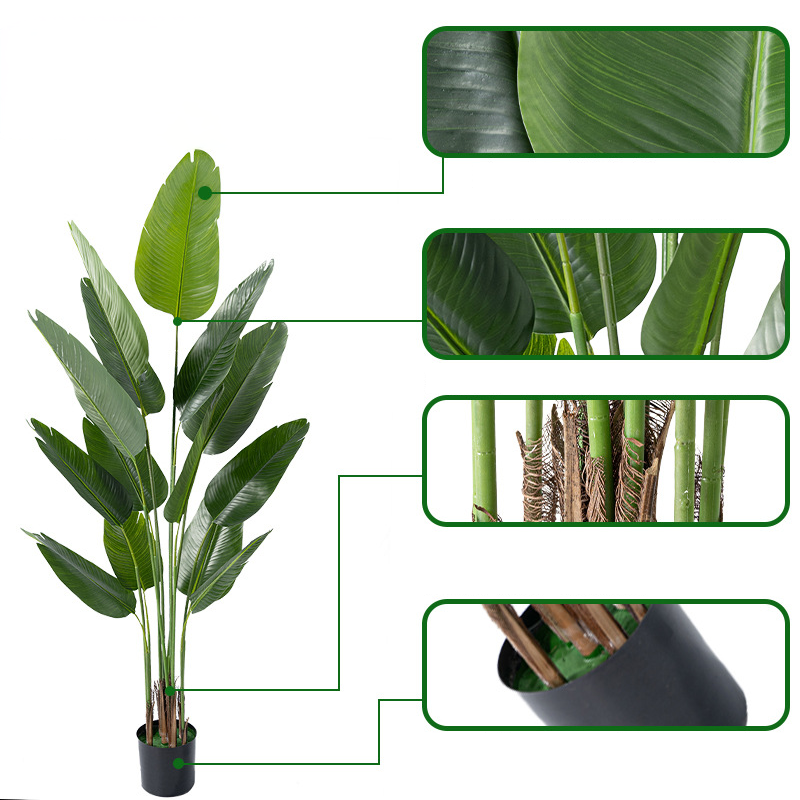Simulated traveler's banana large green plant potted indoor floor decoration artificial tree Nordic style home decoration