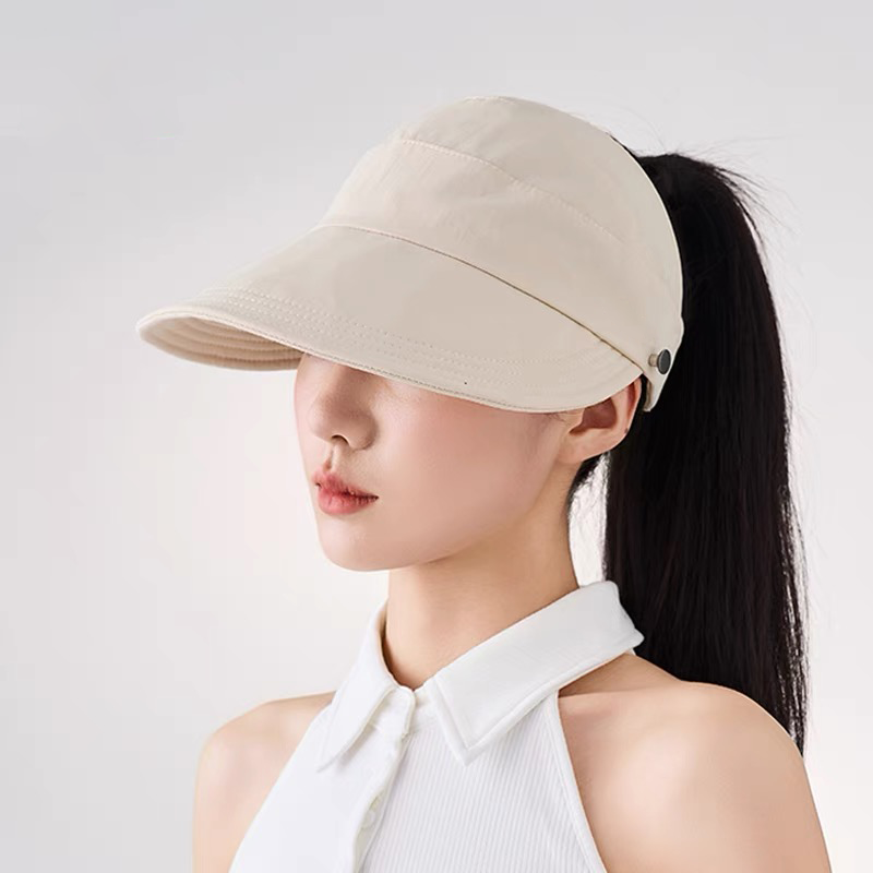 Women's Summer Sun Removable Hat Wide Brim Breathable Open Top Removable Beach & Outdoor