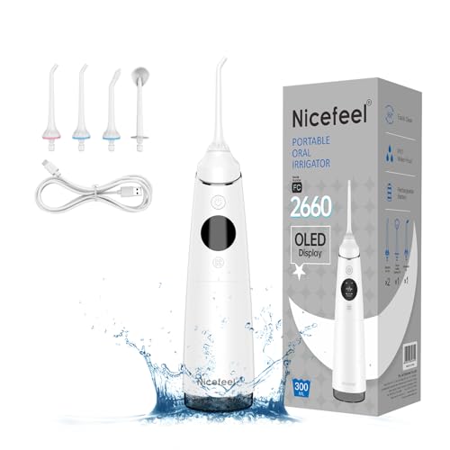 2660 Nicefeel LCD Display Water Flosser Cleaner-White
