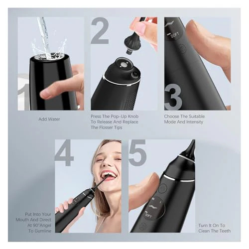 2660 Nicefeel LCD Display Water Flosser Cleaner-Black