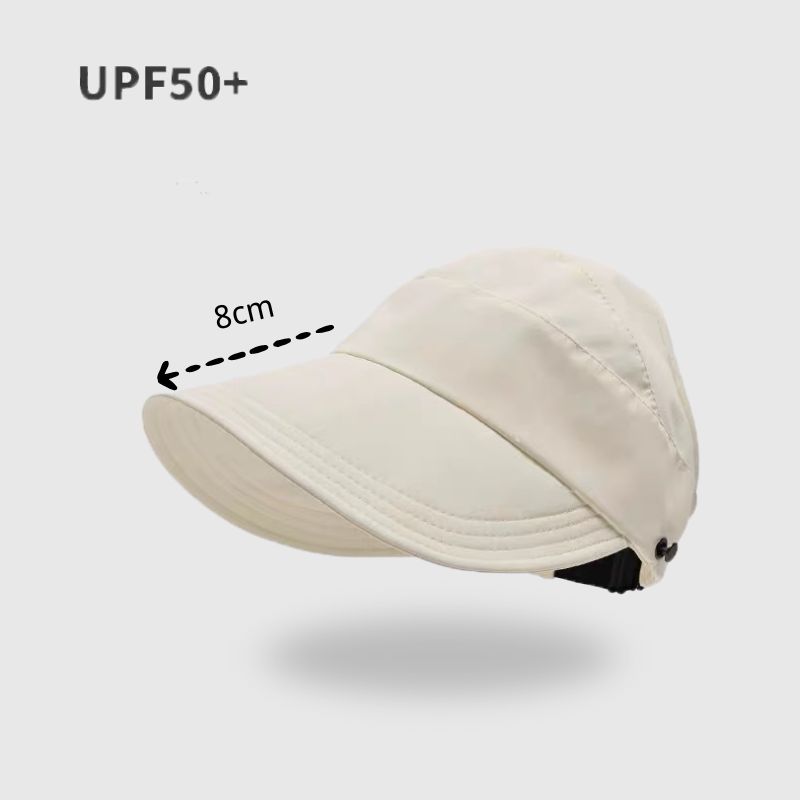 Women's Summer Sun Removable Hat Wide Brim Breathable Open Top Removable Beach & Outdoor