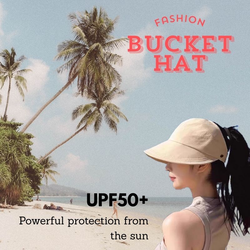 Women's Summer Sun Removable Hat Wide Brim Breathable Open Top Removable Beach & Outdoor