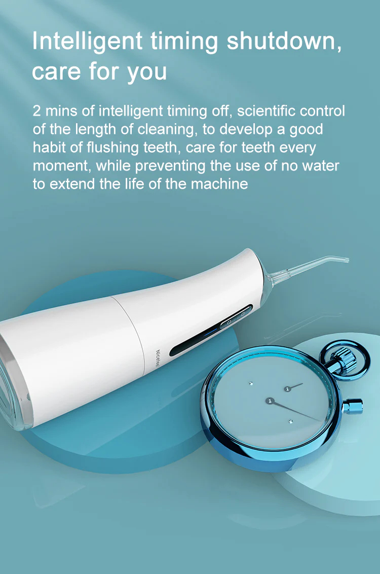 5024 Nicefeel LCD Display Water Flosser Cleaner-White