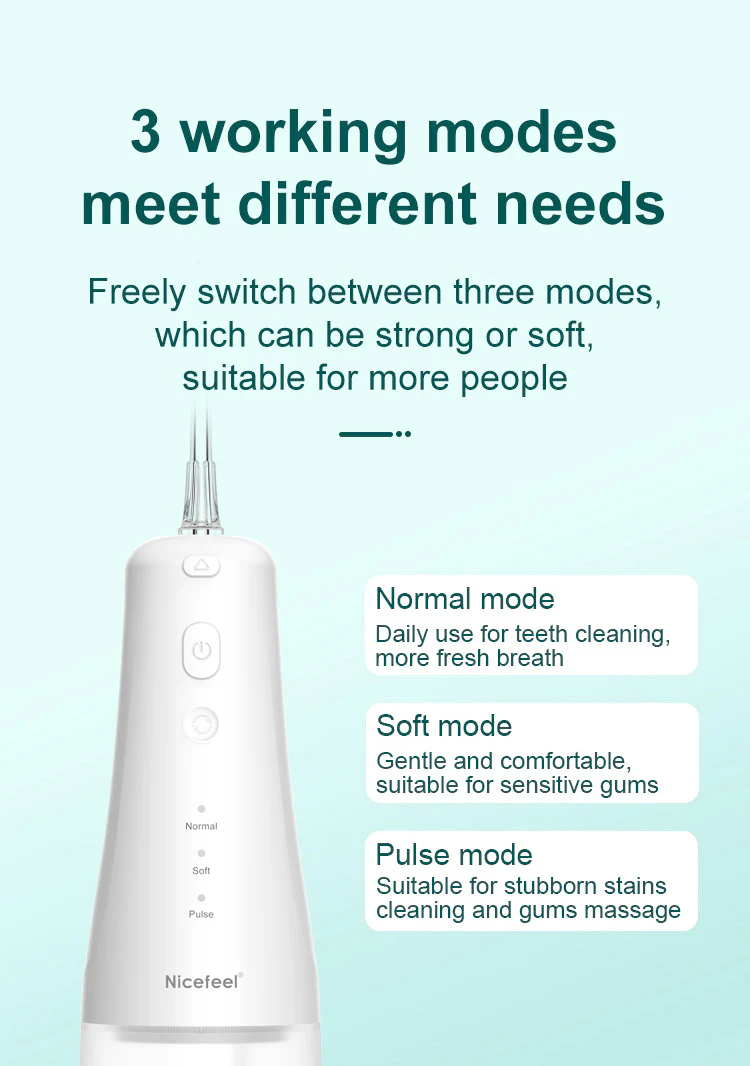 5091 Nicefeel LCD Display Water Flosser Cleaner-White