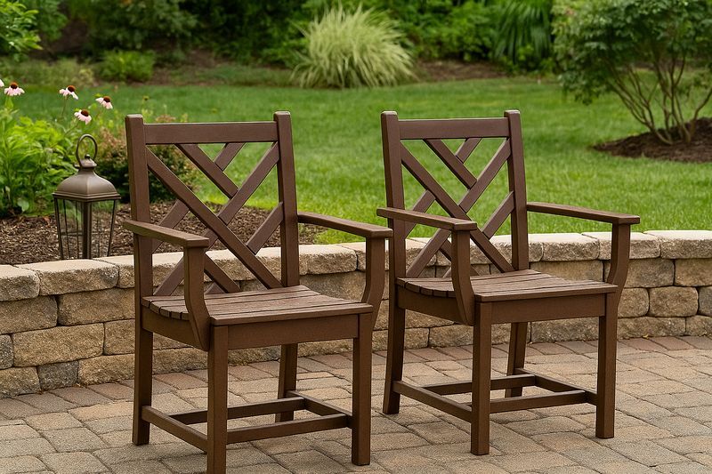 Juego de 2 sillas de jardín madera marrón 56x63x92 cm-Vitaaurorabelle