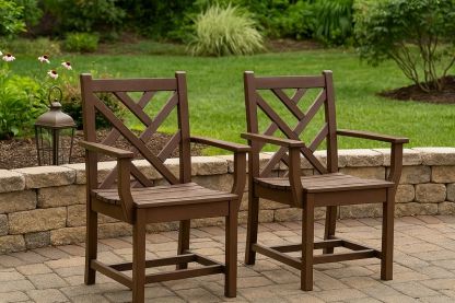 Juego de 2 sillas de jardín madera marrón 56x63x92 cm-Vitaaurorabelle