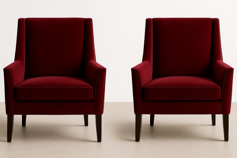 Juego de 2 sillones de tela roja profunda 100x85x90cm-Vitaaurorabelle