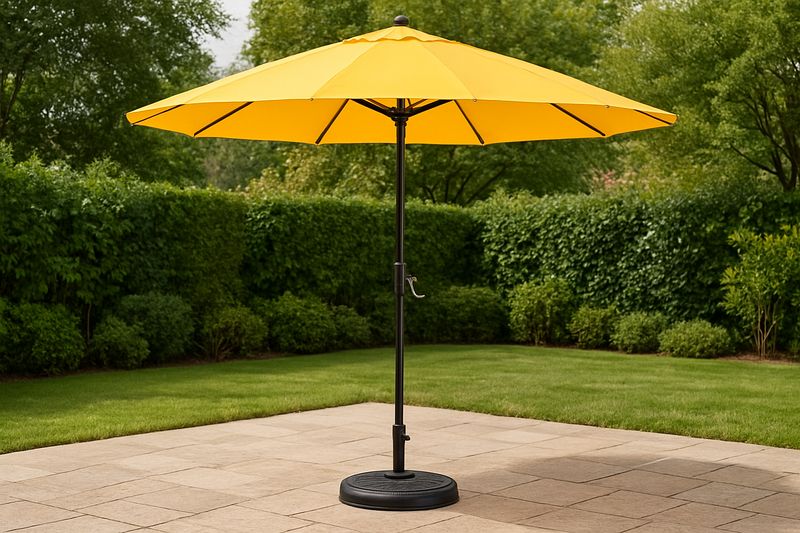 Sombrilla de Jardín Redonda 2.5m Aluminio Poliester Amarillo-Vitaaurorabelle
