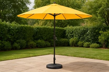 Sombrilla de Jardín Redonda 2.5m Aluminio Poliester Amarillo-Vitaaurorabelle