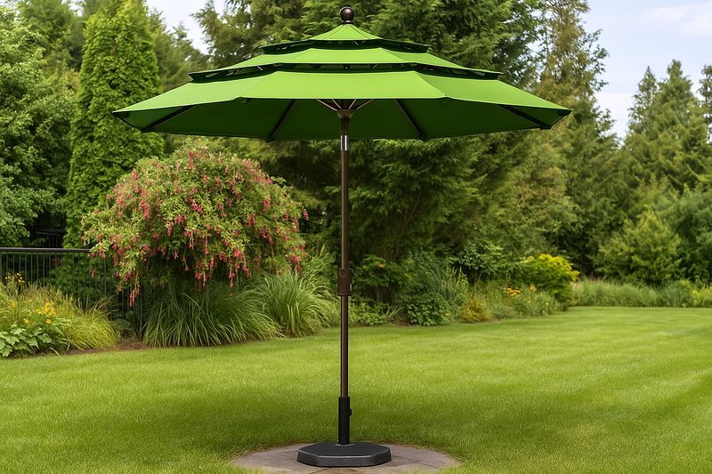 Sombrilla de Jardín Redonda 300 cm Aluminio Verde Poliéster Ajustable-Vitaaurorabelle