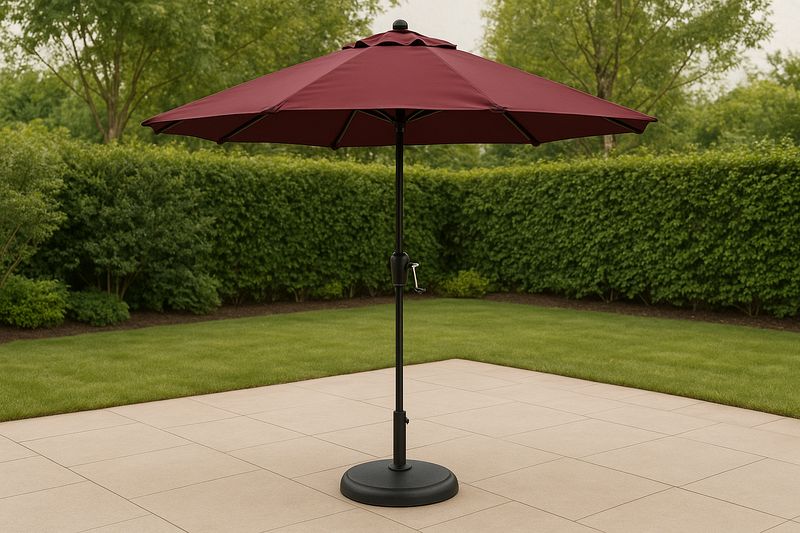 Sombrilla para Exterior Tela Poliéster Rojo Estructura Aluminio Redonda Diámetro 300cm-Vitaaurorabelle