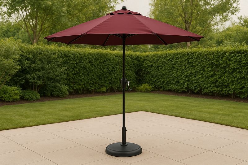 Sombrilla para Exterior Tela Poliéster Rojo Estructura Aluminio Redonda Diámetro 300cm-Vitaaurorabelle