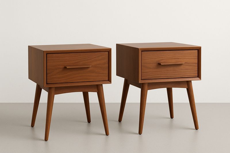 Mesitas de Noche de Madera Nogal 2 Piezas-Vitaaurorabelle