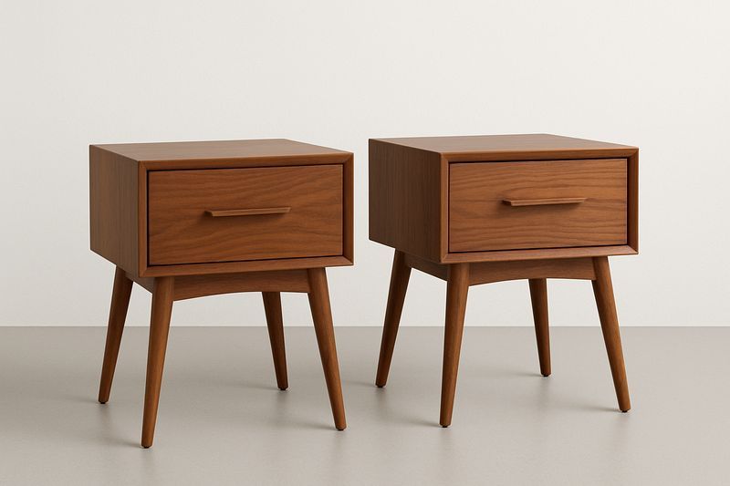 Mesitas de Noche de Madera Nogal 2 Piezas-Vitaaurorabelle