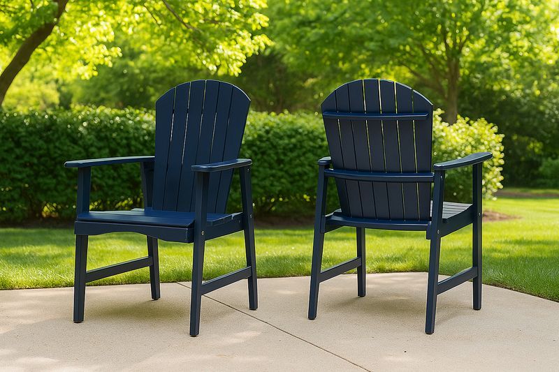 Juego de 2 sillas de jardín polietileno azul altura 90 cm-Vitaaurorabelle