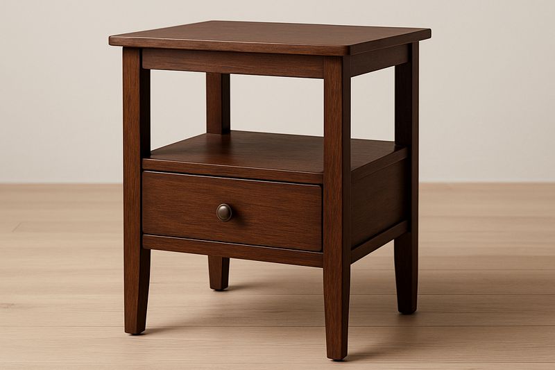 Mesa Auxiliar Noche Madera Nogal 1 Cajón-Vitaaurorabelle