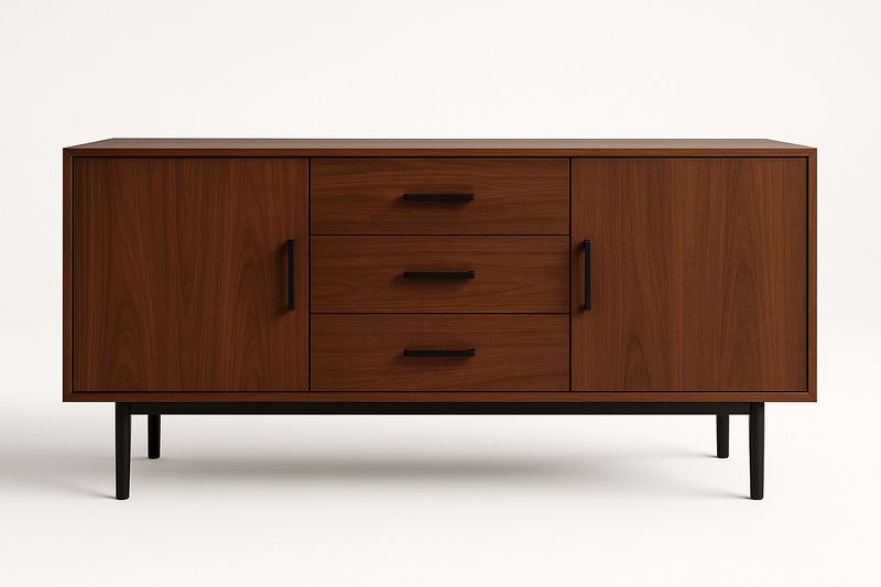 Aparador Rectangular Madera Nogal Marrón 150x45x75 cm-Vitaaurorabelle