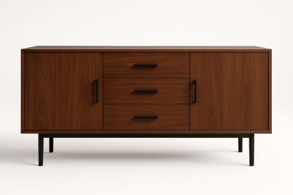 Aparador Rectangular Madera Nogal Marrón 150x45x75 cm-Vitaaurorabelle