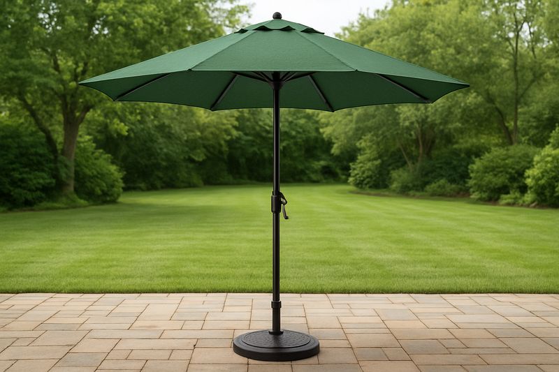 Parasol de Jardín Circular Poliéster Verde-Vitaaurorabelle