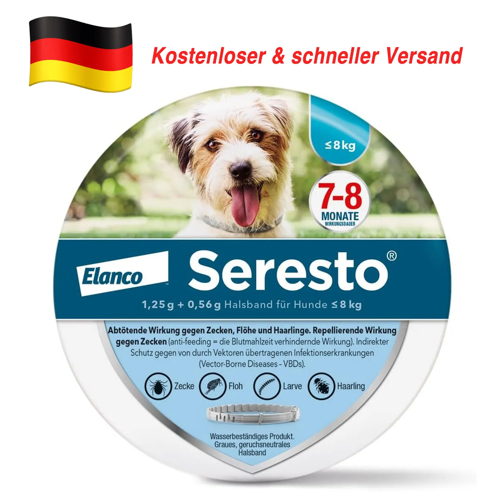 SerestoHalsband für Hunde, über 8 kg |  bis 8 kg