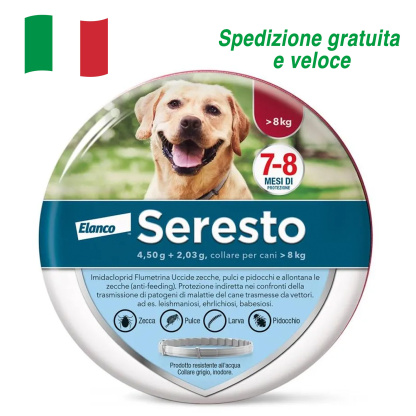 SerestoCollare  Antiparassitario per Cani | 8 Mesi di Protezione