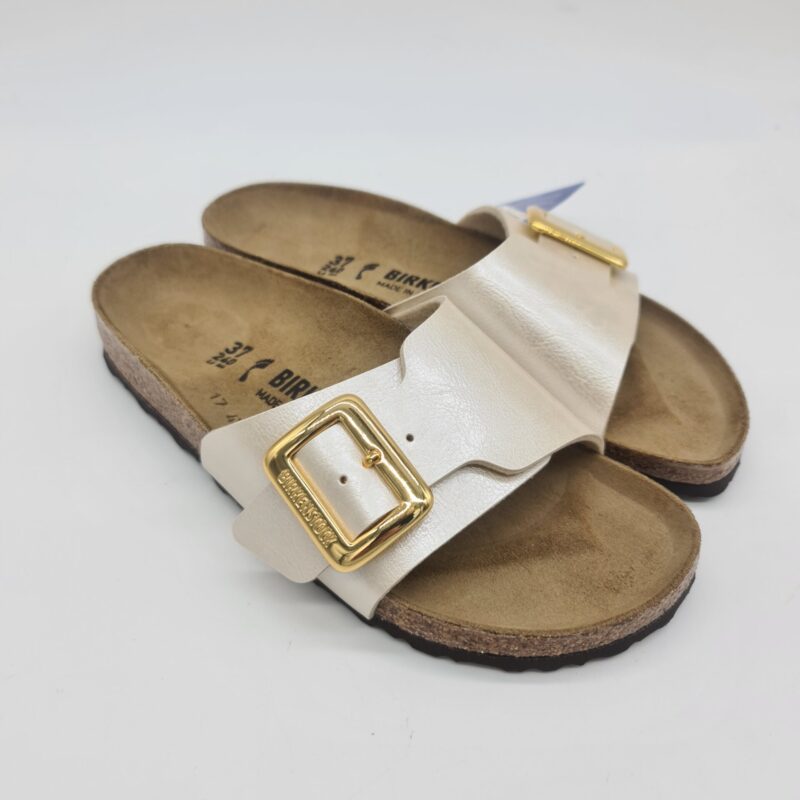 Birkenstock Catalina Cushion Buckle graceful pearl white ciabatta donna