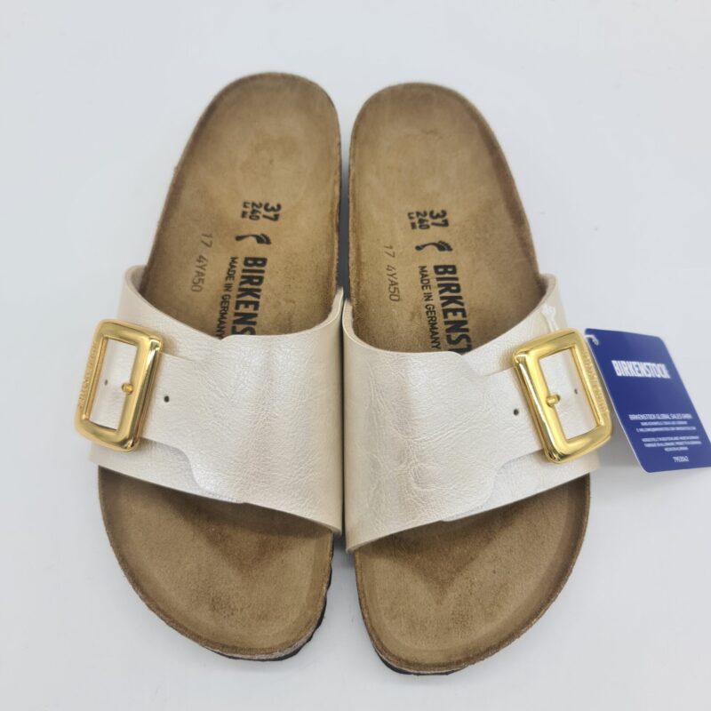 Birkenstock Catalina Cushion Buckle graceful pearl white ciabatta donna