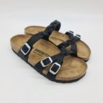 Birkenstock Franca Braided nera ciabatta donna in nabuk con treccine