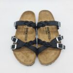 Birkenstock Franca Braided nera ciabatta donna in nabuk con treccine